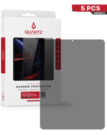 QUARTZ Privacy Tempered Glass for iPad Pro 11 (2018 / 2020 / 2021 / 2022) / Air 4 / Air 5 (Pack of 5)