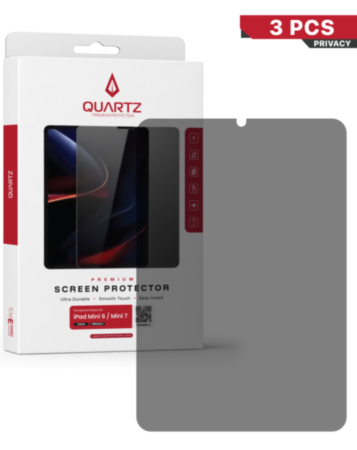 QUARTZ Privacy Tempered Glass for iPad Mini 6 / Mini 7 (Pack of 3)
