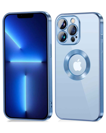 Shiny Wireless Charging Clear Case - BLUE for iPhone 14 (Only Ground Shipping)