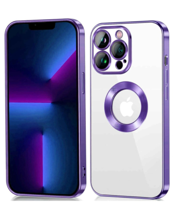 Shiny Wireless Charging Clear Case - PURPLE for iPhone 13 Pro Max (Only Ground Shipping)