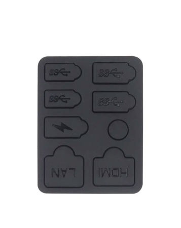 Dust Plug Set (8 Piece Set) (BLACK) for PlayStation 5 Slim