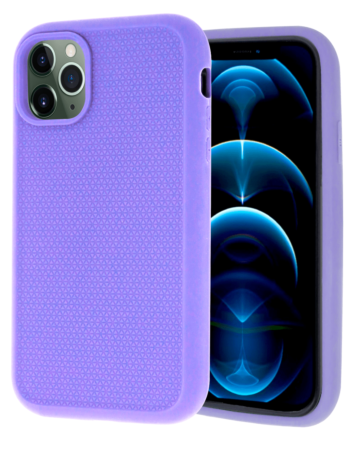 Dual Layer Serrated Case - PURPLE for iPhone 12 Pro Max (Only Ground Shipping)