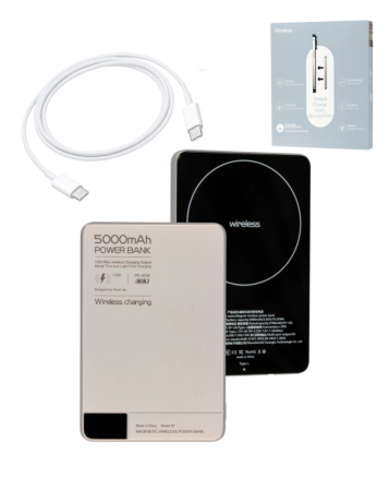 Q1 Magnetic 15W Wireless  / 20W PD Power Bank with USB-C (5000 mAh) (Only Ground Shipping)