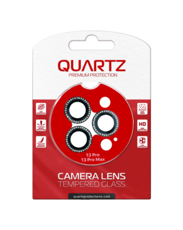 Order the QUARTZ HD Tempered Diamonds Metal Ring for iPhone 13 Pro Max 13 Pro Back Camera BLACK.
