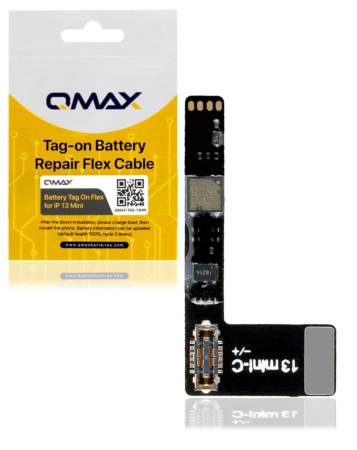 Grab the wholesale deals on the QMAX Tag-on Battery Repair Flex Cable for iPhone 13 Mini, No Programming Required.

