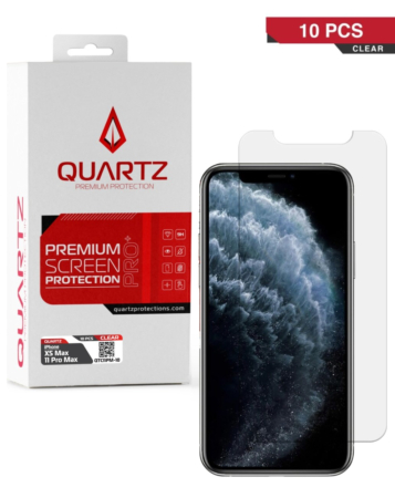 QUARTZ Clear Tempered Glass for iPhone XS Max / 11 Pro Max (Pack of 10)