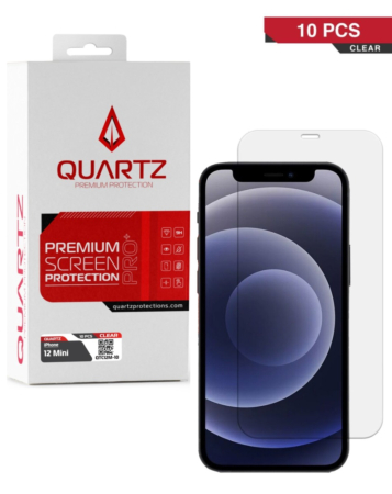 QUARTZ Clear Tempered Glass for iPhone 12 Mini (Pack of 10)