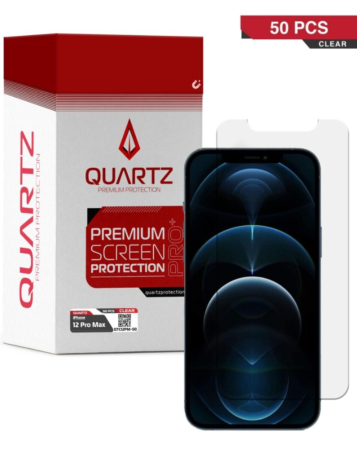 Order the QUARTZ Clear Tempered Glass for iPhone 12 Pro Max Pack of 50.







