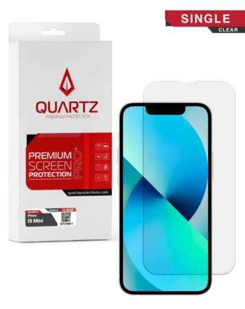 QUARTZ Clear Tempered Glass for iPhone 13 Mini (Single Pack)