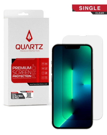 QUARTZ Clear Tempered Glass for iPhone 13 Pro Max / 14 Plus (Single Pack)