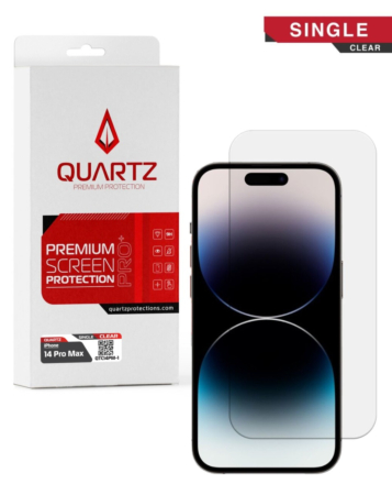 QUARTZ Clear Tempered Glass for iPhone 14 Pro Max (Single Pack)