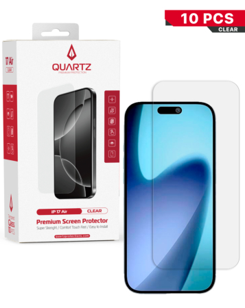 QUARTZ Clear Tempered Glass for iPhone Air (Pack of 10)