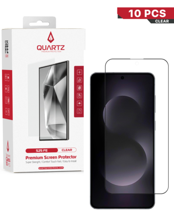 QUARTZ Clear Tempered Glass for Galaxy S25 FE / S26 FE (Pack of 10)