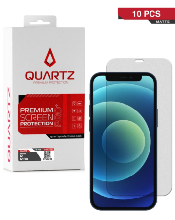 QUARTZ Matte Tempered Glass for iPhone 12 / 12 Pro (Pack of 10)
