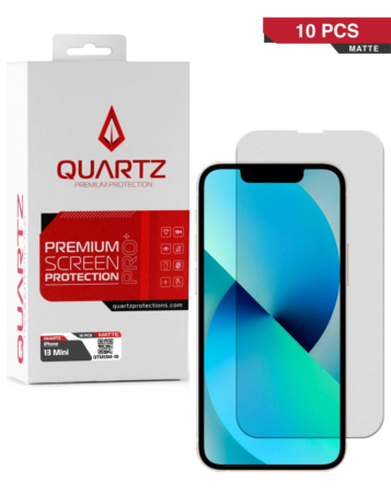 QUARTZ Matte Tempered Glass for iPhone 13 Mini (Pack of 10)