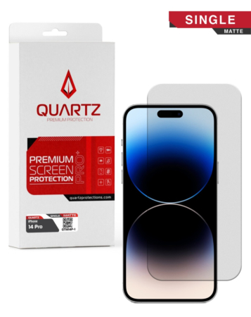QUARTZ Matte Tempered Glass for iPhone 14 Pro (Single Pack)