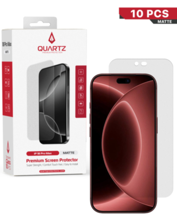 QUARTZ Matte Tempered Glass for iPhone 18 Pro Max (Pack of 10)