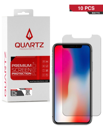 QUARTZ Matte Tempered Glass for iPhone X / XS / 11 Pro (Pack of 10)