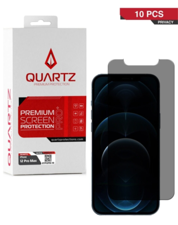 Buy the QUARTZ Privacy Tempered Glass for iPhone 12 Pro Max Pack of 10.






