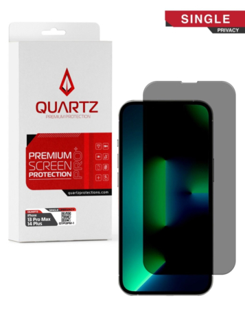 QUARTZ Privacy Tempered Glass for iPhone 13 Pro Max / 14 Plus (Single Pack)