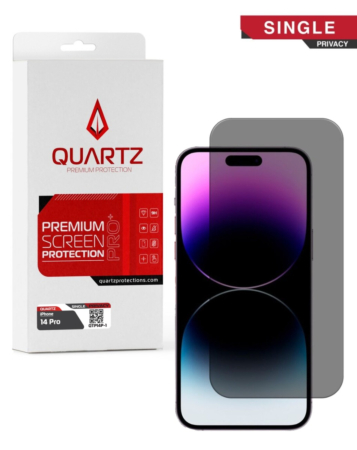 QUARTZ Privacy Tempered Glass for iPhone 14 Pro (Single Pack)