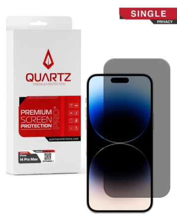 QUARTZ Privacy Tempered Glass for iPhone 14 Pro Max (Single Pack)