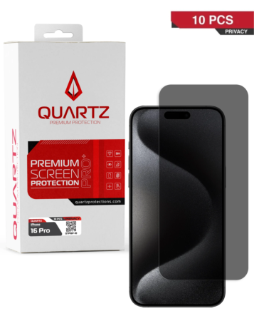 Shop the QUARTZ Privacy Tempered Glass for iPhone 16 Pro, pack of 10.
