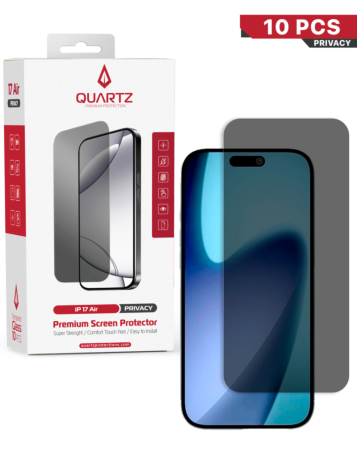QUARTZ Privacy Tempered Glass for iPhone Air (Pack of 10)