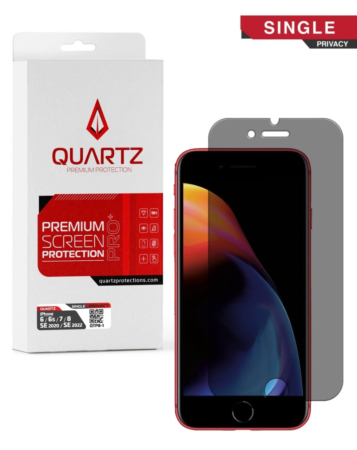 QUARTZ Privacy Tempered Glass for iPhone SE 2022 / SE 2020 / 8 / 7 / 6s / 6 (Single Pack)