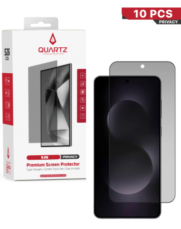 QUARTZ Privacy Tempered Glass for Galaxy S26 (Pack of 10)