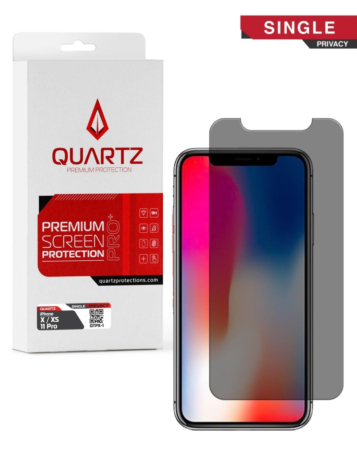 QUARTZ Privacy Tempered Glass for iPhone X / XS / 11 Pro (Single Pack)