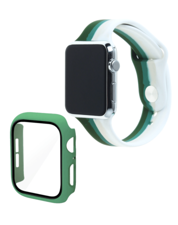 iWatch 42mm Rainbow Silicone Soft Band & Bumper Case with Tempered Glass - 4 (Only Ground Shipping)