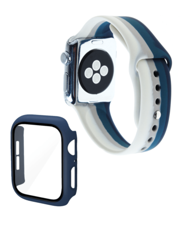 iWatch 38mm Rainbow Silicone Soft Band & Bumper Case with Tempered Glass - 5 (Only Ground Shipping)