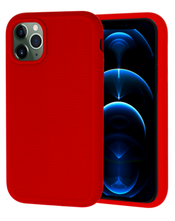 Dual Layer Serrated Case - RED for iPhone 12 Pro Max (Only Ground Shipping)