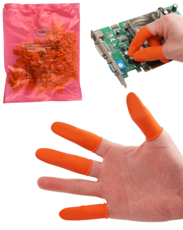 Anti-Static Rubber Fingercots (Pack of 100)
