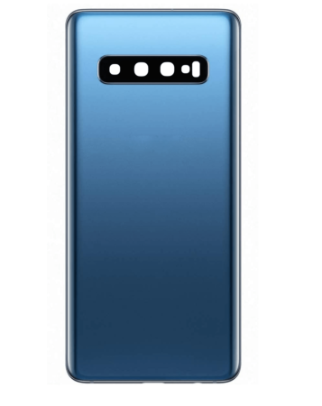 Back Glass with Camera Lens and Adhesive for Galaxy S10 (NO LOGO) (PRISM BLUE)