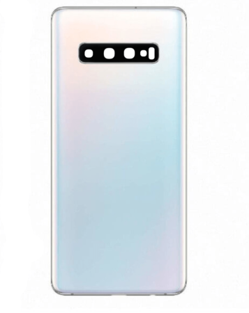 Back Glass with Camera Lens and Adhesive for Galaxy S10 (NO LOGO) (PRISM WHITE)