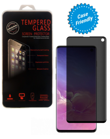 Privacy Tempered Glass for Galaxy S10 (Case Friendly / 3D Curved / Anti-Spy / 1 Piece)