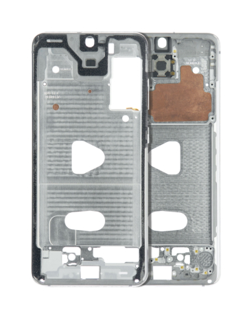 Buy the middle frame housing for the Galaxy S20, non-Verizon, in Cloud White.