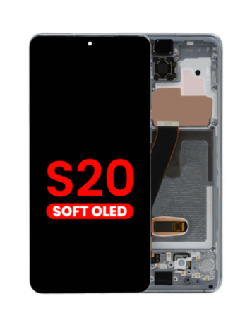 Buy the OLED assembly with frame in Cosmic Gray, not compatible with Verizon, Aftermarket OLED, for the Galaxy S20 5G G980 and G981.