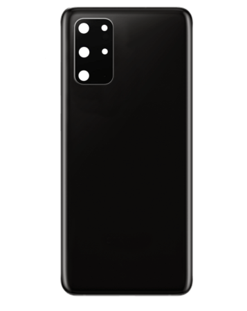 Back Glass with Camera Lens and Adhesive for Galaxy S20 Plus (NO LOGO) (COSMIC BLACK)