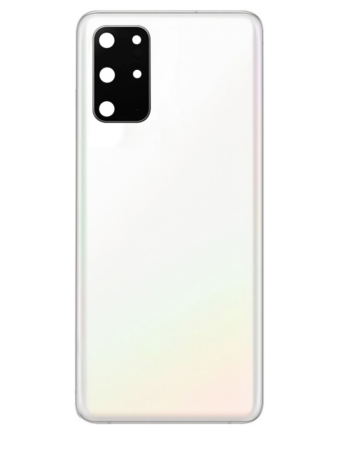 Order the Back Glass with Camera Lens and Adhesive for Galaxy S20 Plus, No Logo, Cloud White.