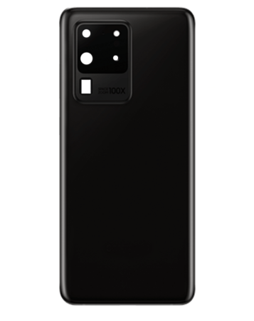 Purchase the Back Glass with Camera Lens and Adhesive for Galaxy S20 Ultra, No Logo, Cosmic Black.