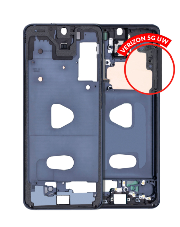 Stock up on the middle frame housing for the Galaxy S20, Verizon 5G UW, in Cosmic Black.