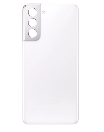 Shop the Back Glass with Camera Lens and Adhesive for Galaxy S21, No Logo, in Phantom White.
