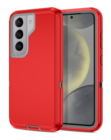 Heavy Duty Case for Galaxy S21 FE (RED & GRAY) (Only Ground Shipping)