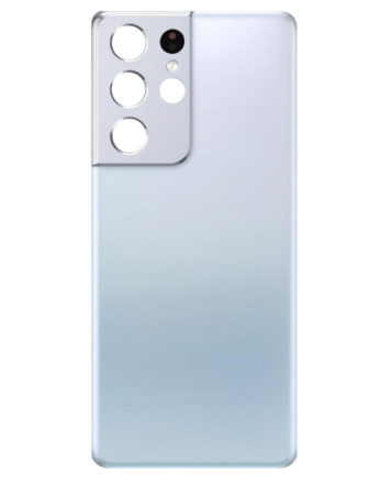Grab wholesale deals on the Back Glass with Camera Lens and Adhesive for Galaxy S21 Ultra, No Logo, Phantom Silver.