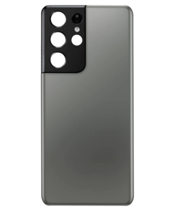 Order the Back Glass with Camera Lens and Adhesive for Galaxy S21 Ultra, No Logo, Titanium.