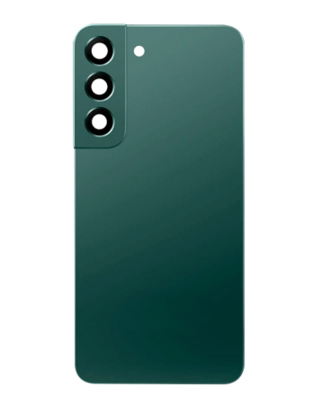 Purchase the Back Glass with Camera Lens and Adhesive for the Galaxy S22 in Green, no logo.
