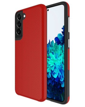 Galaxy S22 Ultra Shock Absorption Protective Dual Layer Case - RED (Only Ground Shipping)